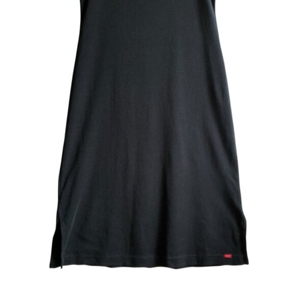 Esprit Ribbed Black & Tan Sleeveless Tank Dress Small Y2K Logo - Picture 4 of 13